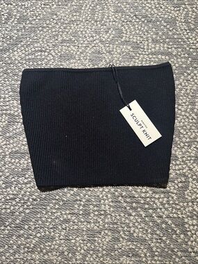 Aritzia Black Sculpt Knit cropped tube top